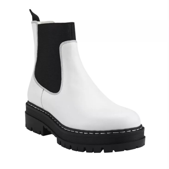 Marc Fisher Shoes - New Marc Fisher Patrick Ankle Boots Bootie Chelsea White Rubber Sole Moto 6.5 M